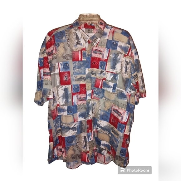 Players by Van Heusen XL Cotton Short Sleeve Shirt Eye-Catching Pattern - Picture 3 of 16